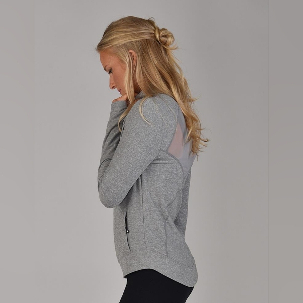 Glyder Rider Athletic Zip Up Jacket Womens Size Medium Gray Mesh Back Thumbholes